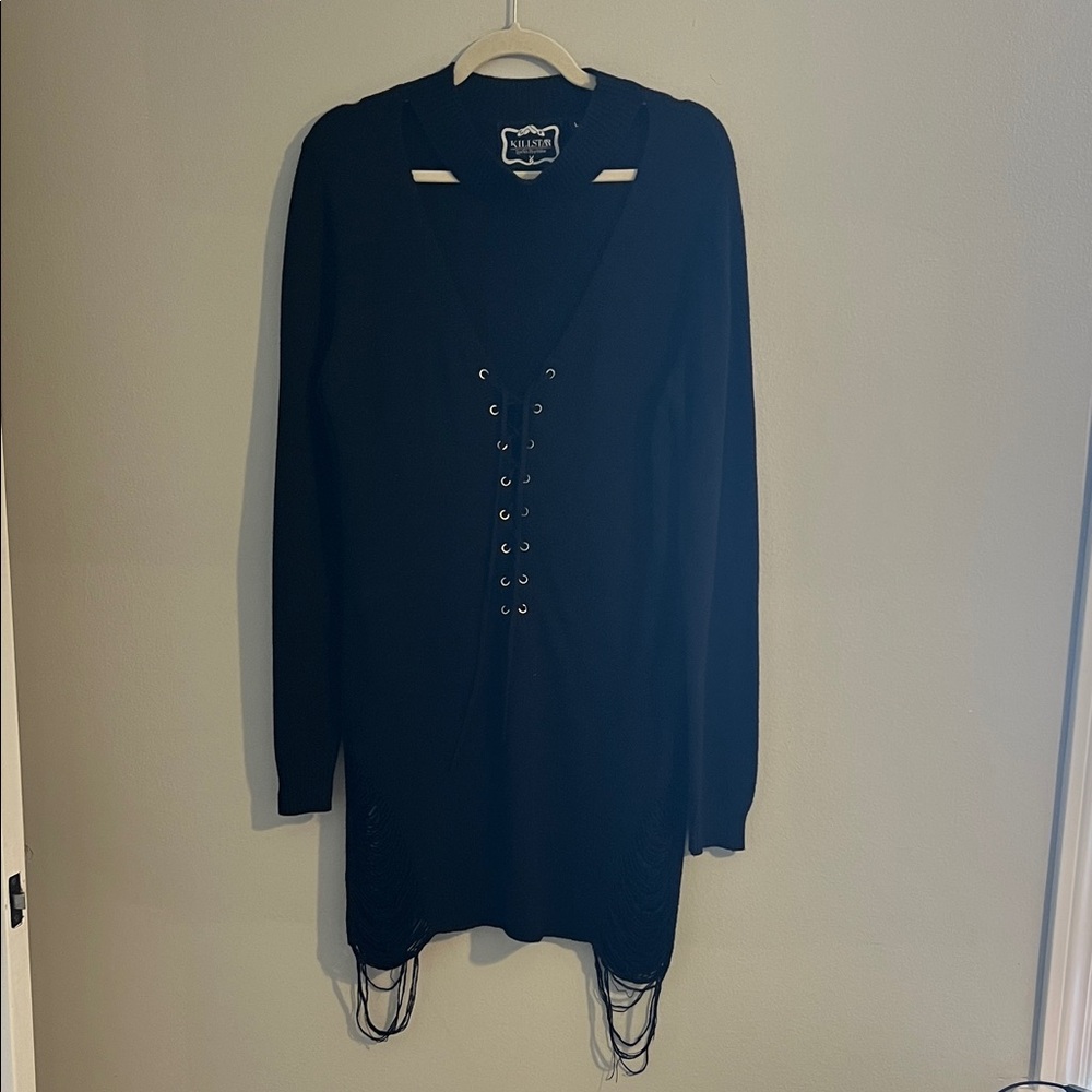 Killstar Black Lace-Up Tunic